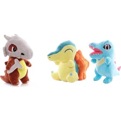 3 styles anime peripheral Pokemons series Totodile Marowak Cyndaquil Cartoon plush dolls kawaii room decor children toys
