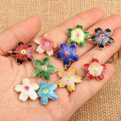 5pcs Cloisonne Enamel Colorful Star Charm Pendant Earrings Necklace Bracelet Keychain DIY Jewellery Making Accessories