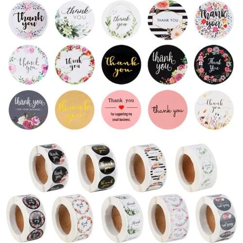 500pcs Thank You Stickers Round Label Candy Box Gift Bag Wedding Festival Party DIY Baby Shower Boy Girl Birthday Party Supplies