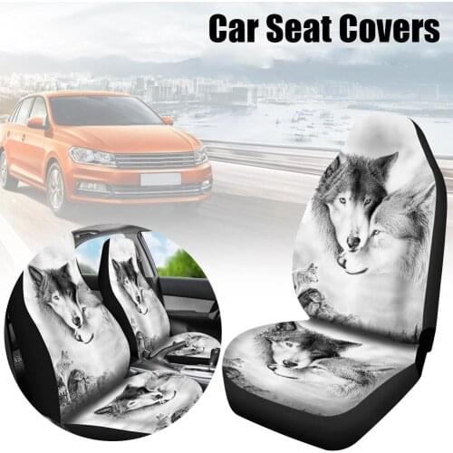 2PCS Tiger Leopard Prints Car Seat Covers Set Universal Cars Covers Winter Warm Car Seat Styling Seat Protector