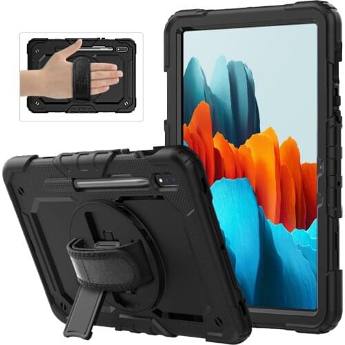 For Samsung Galaxy Tab S7 11" T870 T875 2020 Tablet Cover Shockproof Heavy Armor Rugged Duty Stand Tablet Shoulder Strap Case
