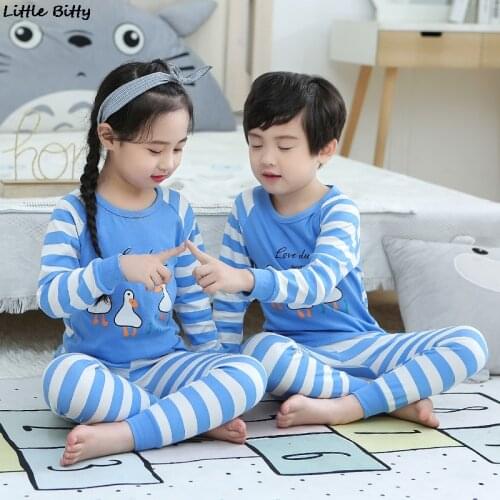Cotton 2pc Clothing Sets Baby Pajamas Animal Cartoon Pyjamas Kids Children Sleepwear Dinosaur Pajamas Boys Night Suit