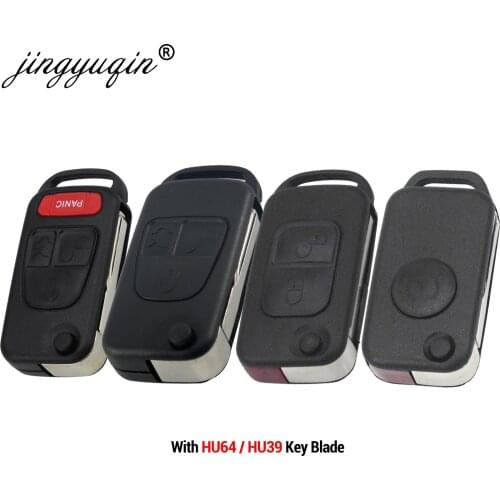 Jingyuqin Flip Folding Remote Key shell 1/2/3/4 Button for Mercedes Benz SLK E113 A C E S W168 W124 W202 W203 Auto Car Key Case