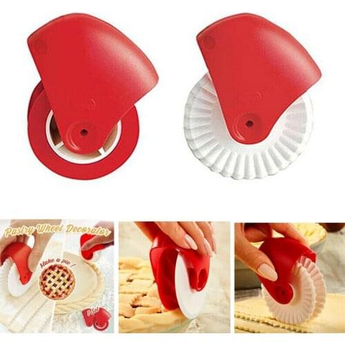 Kitchen Pizza Cutter Pastry Pie Decor Pastry Lattice Cutter Plastic Dough Wheel Roller Crust Noodle Roll Baking Cutting Tools
