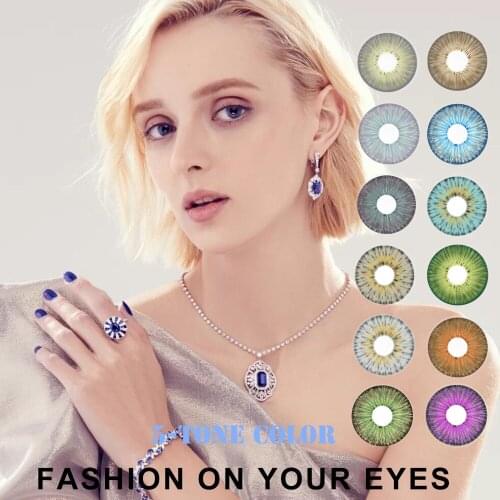 1pair Amazying New Look Contact Lenses USA Hotsale 5Tones Contact Lens 100% Cover deep eyes Color Contact Lenses Fast Shipping