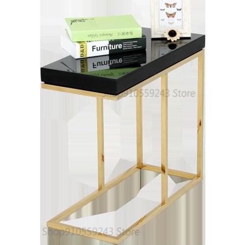 Creative Rectangular Sofa Side Table Simple Modern Light Luxury Stainless Steel Side Table Corner Table Mobile Coffee Table