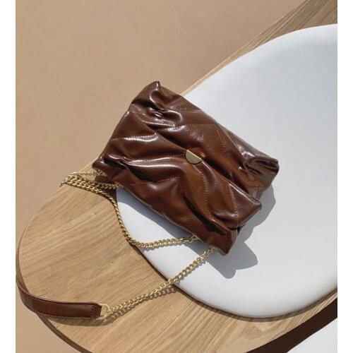 Small PU Leather Crossbody Bags for Women 2021 Winter Branded Handbags Female Trend Lady Designer Chain Womens Hand Bag