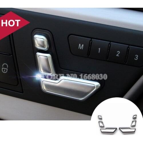 Interior Door Seat Adjust Button Switch Cover 6pcs For Benz GLK X204 2008-2015 Car Decoration Car Accesories Interior