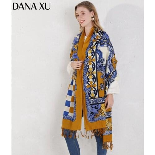 Fashion Winter Scarf For Women Scarf Cashmere Warm Plaid Pashmina Scarf Luxury Brand Blanket Wraps Female Scarves And Shawls