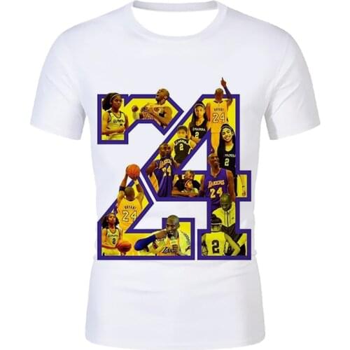 Mens Comfortable T-shirt Basketball Star Oversized Short Sleeve Streetwear Fashion Harajuku Sweatshirt Black Mamba Spirit