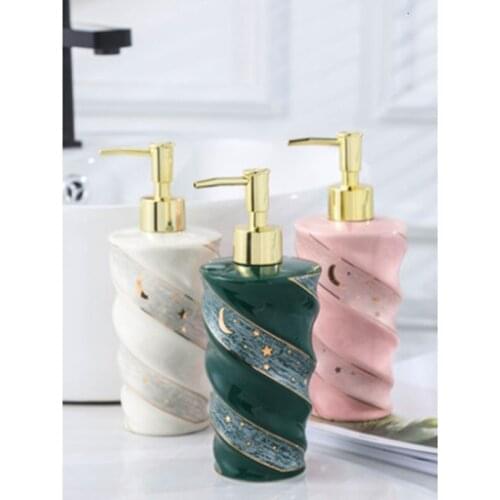 Nordic Royal Court Dispenser Ceramics Hand Sanitizer Bottling Spiral Shape Lotion Bottle Shampoo Shower Gel Bottle Set