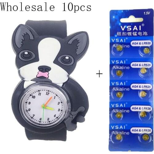 Wholesale 10 Pieces of 16 Different Styles Cartoon Childrens Watch Dog Radish Fox Style Sports Quartz Kids Watch Boy Girl Clock