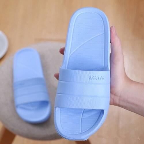 Couple Indoor Home Slippers Women&Men Summer Anti-slip Bathroom Slides Light Comfortable Breathable Beach Flat Soft Casual Shoes