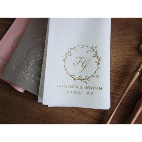 Personalized Wedding Rustic napkins DINNER serwetki customized birthday party Bedruckte Baby shower Servietten