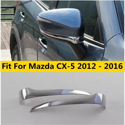 Yimaautotrims Exterior ! Chrome Outside Door Rearview Mirror Strip Cover Trim 2 Pcs Fit For Mazda CX-5 2012 2013 2014 2015 2016