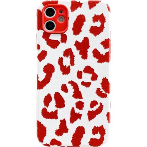 Luxury Red Leopard Print Case for iPhone 12 Pro Max Back Phone Cover for 12 Mini 11 Pro Max X XS XR 8 7 Plus SE 2020 Capa