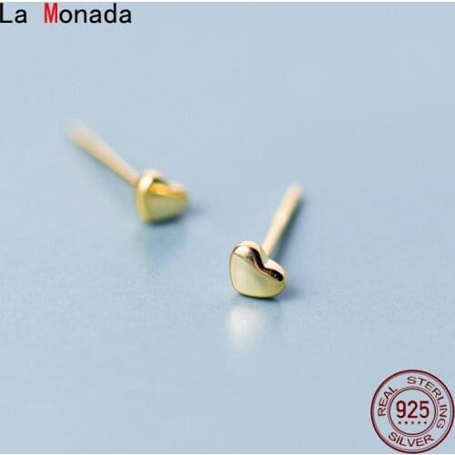 La Monada Silver Stud Earrings For Girls Piercing Ear Womens Earrings Stud Minimalist Heart Small Earrings For Women Silver 925