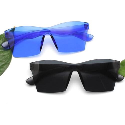 Rimless Square Sunglasses for Women 2021 Luxury Brand Oversized Transparent Mens Glasses Uv Protection Vintage UV400 Eyewear