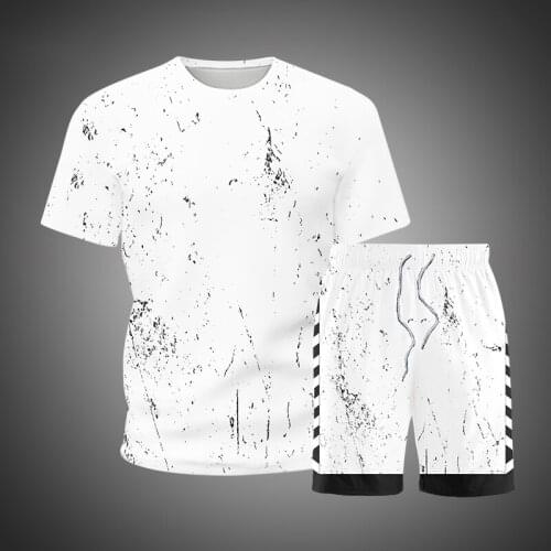 Tracksuit for Men Summer Shorts Sets Short Sleeve T-Shirt and Shorts Sets Casual Clothing Mens Sports Wear Gym Men Sweat Suits