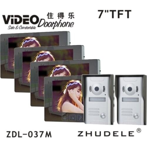 ZHUDELE 7" Color Video Door Phone Video Intercom Doorbell IR Night Vision 700TVL Camera Video Intercom Monitor Luxury Doorbell