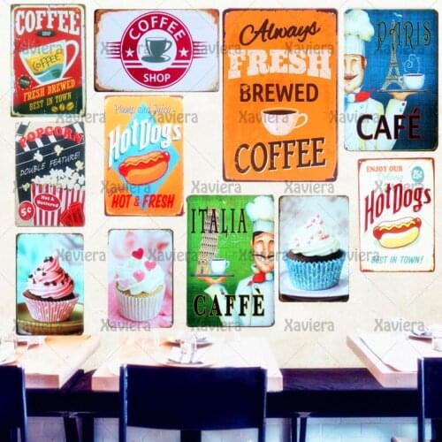 Coffee Cake Dessert Vintage Metal Tin Sign Poster Plaque Art Wall Sticker Bar Restaurant Bakery Coffee Shop Interior Decor