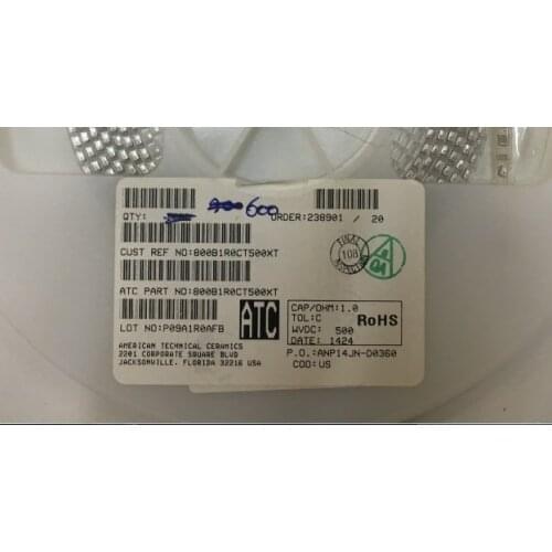 800B1R0CT500XT Chip high frequency capacitor ATC 3225 1210 1PF 500V