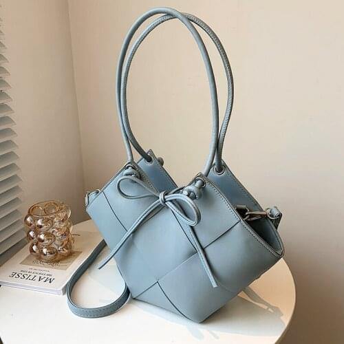 High Quality Leather Weave Handbags Branded Fashion Crossbody Shoulder Pack Casual Womens Designer Tote Bags Tasche Damen Leder