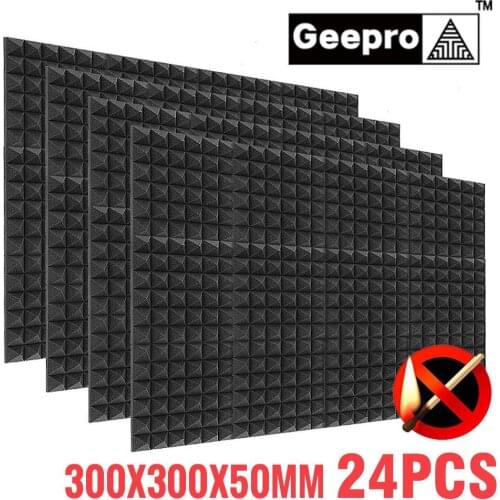 Geepro 300x300x50mm Soundproofing Foam Studio Acoustic Foam Wedges Soundproof Absorption Treatment Panel Acoustic Isolator