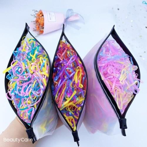 500Pcs/Pack Colorful Small Disposable Hair Bands Cute Girls Elastic Rubber Band Scrunchie Ponytail Holder Gum Hair Accessories