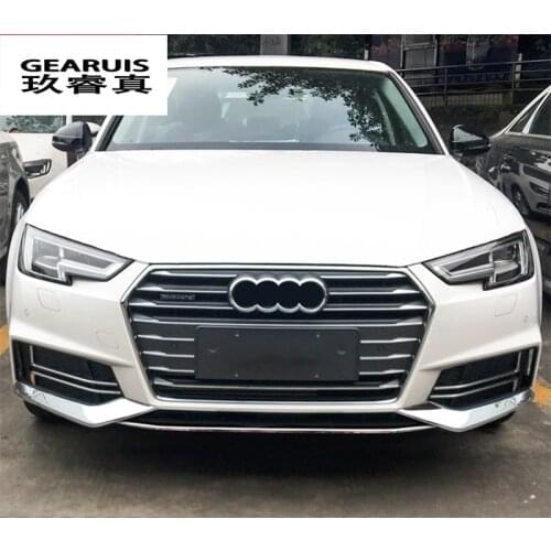 Car styling For Audi A4 B9 2017-2018 Front Bumper Lip Lower Bumper Frames Car Head decoration Covers Stickers Auto accessories