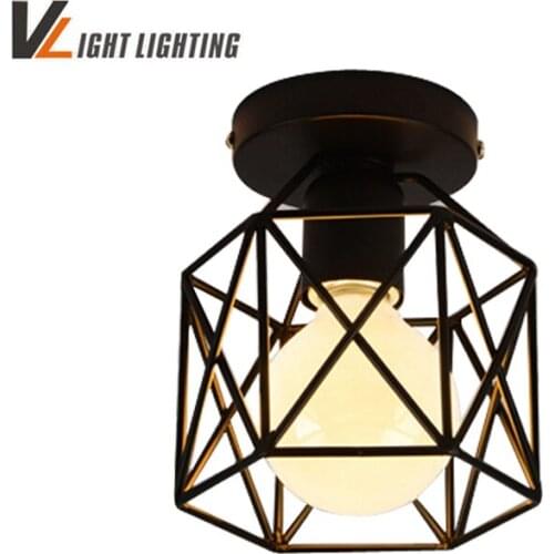 Free shipping Vintage Iron Matte Painting ceiling Lamp Foyer Dining Room Bar Loft ceiling Light 110-240V home lighting