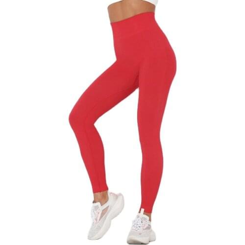 Red Yoga Pants High Waist Women Seamless Workout Yoga Leggings Sport Women Fitness Jogging Pants Casual Gym Wear Trousers Yellow