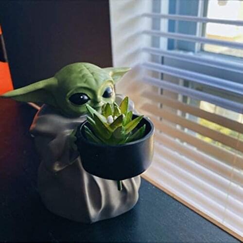 Star Wars baby Yoda baby doll flower pot baby yoda decoration ornaments Mandalorian hand-made toys Christmas birthday gifts