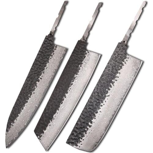 DIY Chef All Kinds Of Wood Handle Damascus Steel Parts New Design EDC Tool Fruit And Vegetable Meat Fish Slicing Knife