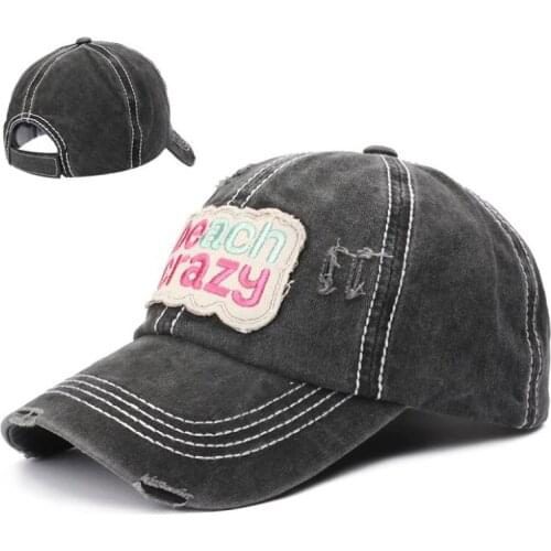 Doitbest washed 100%cotton baseball cap hat for women men vintage dad mom hat beach crazy Letters outdoor sports caps snapback