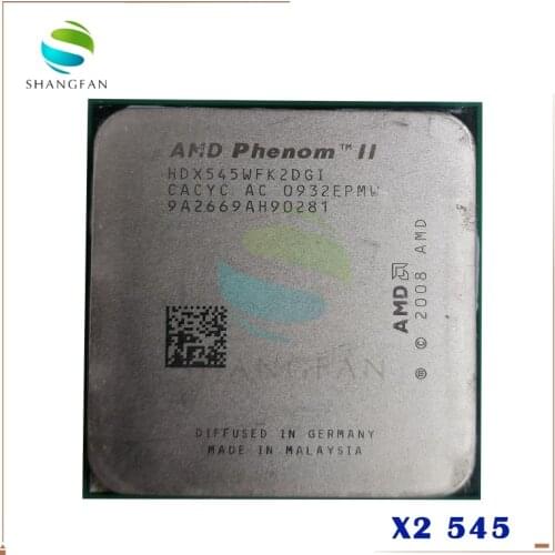 AMD Phenom II X2 545 3.0GHz Dual-Core CPU Processor HDX545WFK2DGM HDX545WFK2DGI 80W Socket AM3 938pin