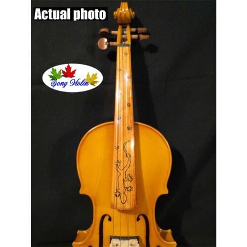Yellow colors best craft 4/4 electric violin +Acoustic violin #8177