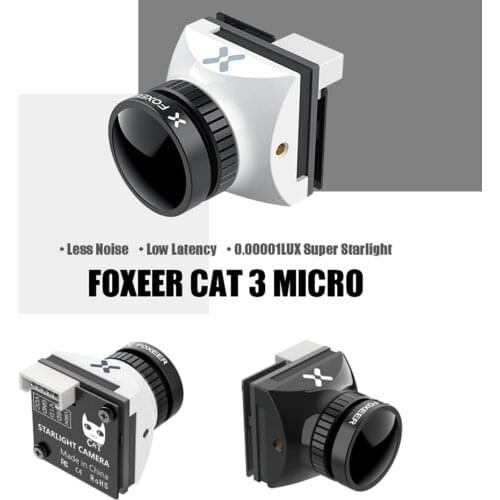 Foxeer Cat 3 Micro FPV Camera 1200TVL 0.00001Lux StarLight 2.1mm Lens 4:3 16:9 Switchable PAL NTSC OSD DC4.6V-20V for Race Drone