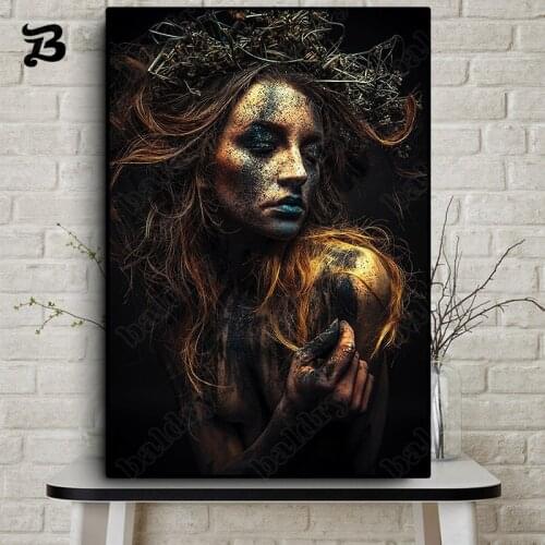 Canvas Painting Black Nude Woman Make Up Home Decoration Sexy Girl Canvas Posters and Prints Wall Art Pictures for Living Room