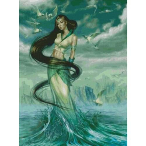 Beauty & wave Wall decor diamond embroidery house pasted full Rhinestones cross stitch DIY Diamond Painting Fantasy A5863R