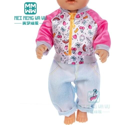 Doll clothes for 17inch 43cm toy born doll accessories Baby print jacket cotton coat Gifts for boys and girls