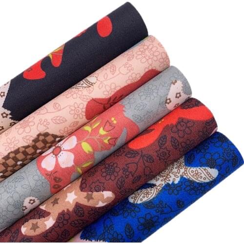 Rabbits Printed Synthetic Faux Leather Fabric Vinyl Sheets For DIY Earrings Bows 21X29CM 6S108A