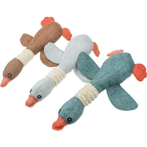 Cartoon Wild Goose Plush Dog Toys Resistance Squeaky Sound Pet Toy for Cleaning Teeth Puppy Dogs Chew Supplies