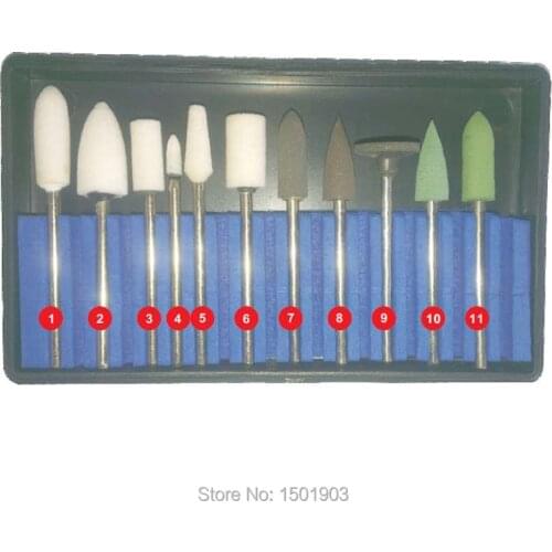 11pcs dental lab 2.35mm shank Non-precious Metal or Alloy Adjustment and polishing DIY KIT
