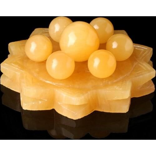 Natural crystal topaz lotus fortune seven star array wealth transfer living room office home feng shui