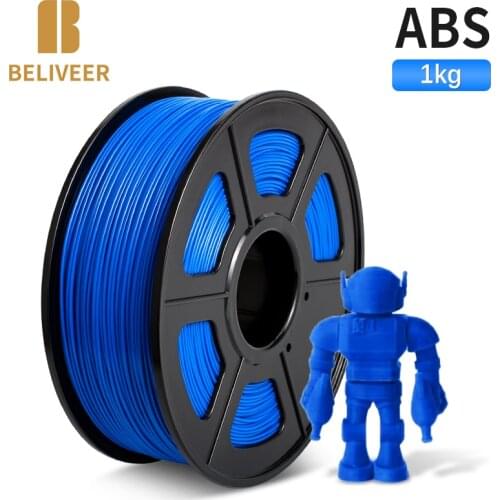 ABS 3D Printer Filament 1KG 1.75MM FDM 3D Printer And Printing Pen Material Accuracy Dimension +/-0.02MM BELIVEER 3D