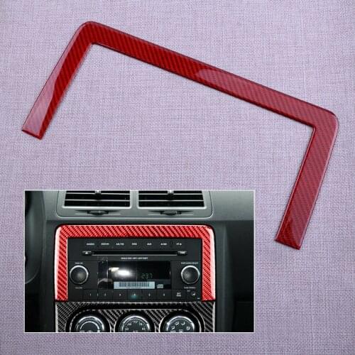 New GPS Navigation Panel Cover Trim Red Carbon Fiber Fit For Dodge Challenger 2008 2009 2010 2011 2012 2013 2014