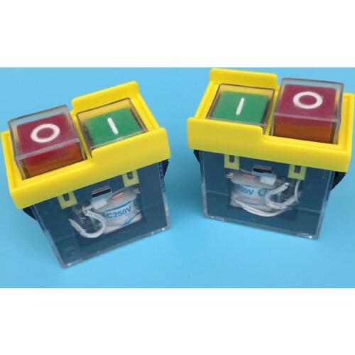 New Original 2pcs Electromagnetic pushbutton switch KJD6 5E4 control box switch for drill saw cutter machines AC 250V 6(4)A