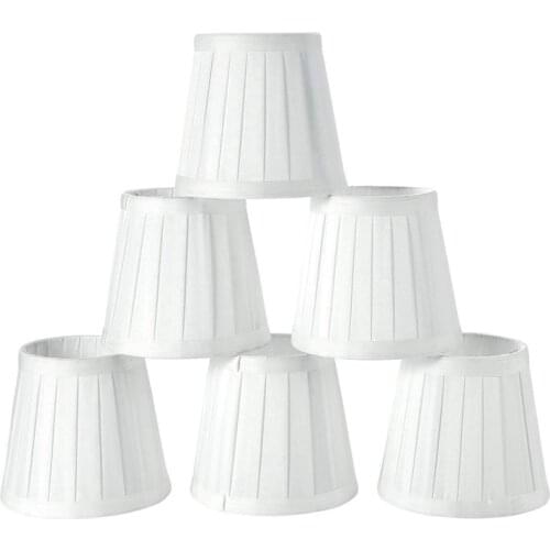 New Modern European Style Droplight Wall Lamp Candle Chandelier Lamp Shade 6 Pcs Set (Solid White)