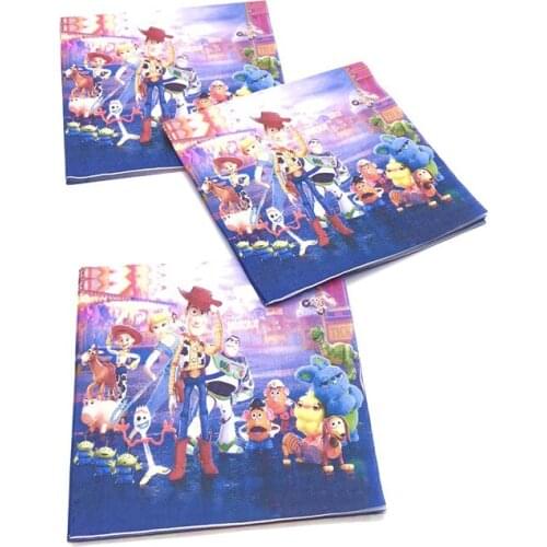 20pcs/lot Toy Story Theme Disposable Napkins Kids Birthday Party Supplies Paper Towels Napkins Family Party Tissues Decorations